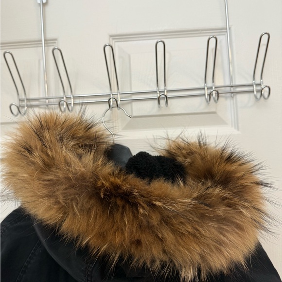 Mousy Black Parka with Faux Fur Hood - Picture 3 of 4